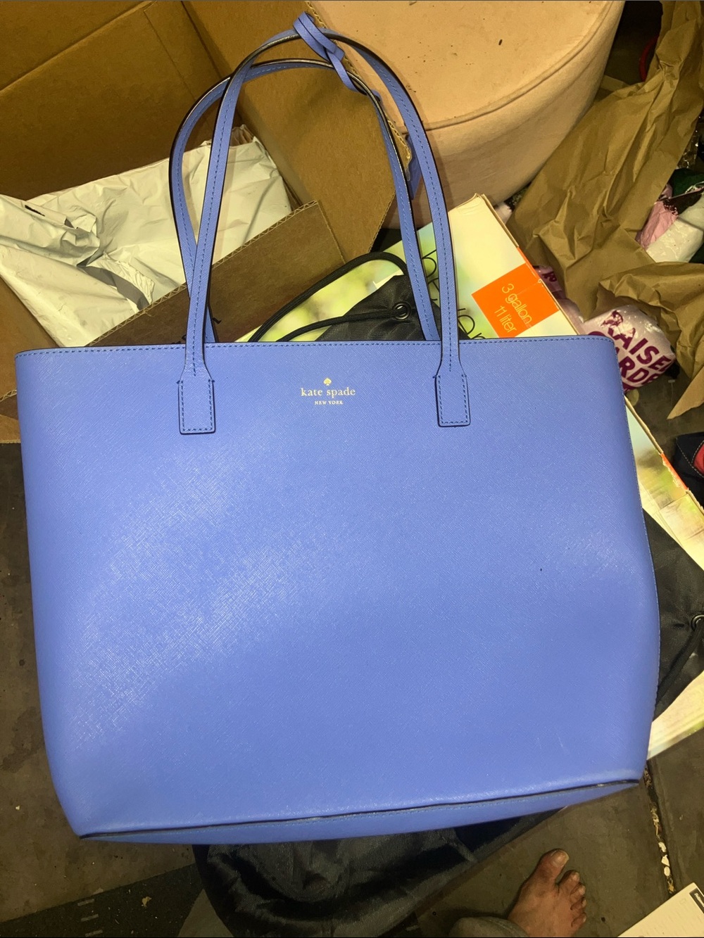 kate spade Blue Leather Tote with Dual Shoulder Straps